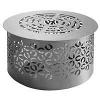 Rosseto SM272 Iris 16" x 9" Round Brushed Stainless Steel Warmer Stand with Removable Grill