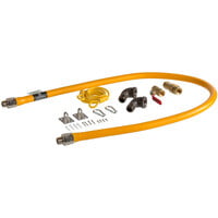 Regency 60" Mobile Gas Connector Hose Kit with 2 Elbows, Full Port Valve, Restraining Device, and Quick Disconnect - 1/2"
