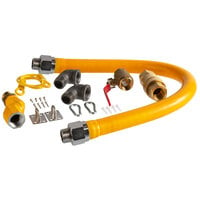 Regency 36 inch Mobile Gas Connector Hose Kit with 2 Elbows, Full Port Valve, Restraining Device, Quick Disconnect, and Swivel Connector - 1 inch