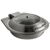 Rosseto SM289 Multi-Chef Diamond 6.3 Qt. Brushed Stainless Steel Round Chafer with Lid