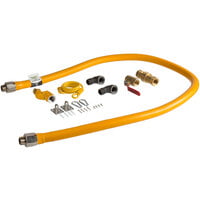 Regency 72 inch Mobile Gas Connector Hose Kit with 2 Elbows, Full Port Valve, Restraining Device, Quick Disconnect, and Swivel Connector - 3/4 inch