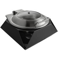 Rosseto SK050 Multi-Chef Diamond 6.3 Qt. Round Black Steel Chafer with Lid