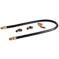 Regency 48 inch Stationary Gas Connector Hose Kit with 2 Elbows and Full Port Valve - 1/2 inch
