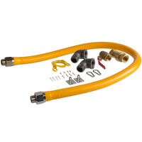 Regency 60" Mobile Gas Connector Hose Kit with 2 Elbows, Full Port Valve, Restraining Device, and Quick Disconnect - 1"