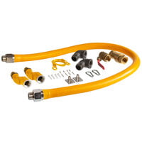 Regency 60 inch Mobile Gas Connector Hose Kit with 2 Elbows, Full Port Valve, Restraining Device, Quick Disconnect, and 2 Swivel Connectors - 1 inch
