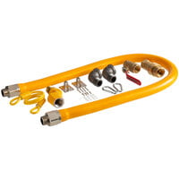 Regency 48" Mobile Gas Connector Hose Kit with 2 Elbows, Full Port Valve, Restraining Device, Quick Disconnect, and Swivel Connector - 3/4"