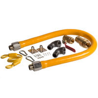 Regency 36" Mobile Gas Connector Hose Kit with 2 Elbows, Full Port Valve, Restraining Device, and Quick Disconnect - 3/4"