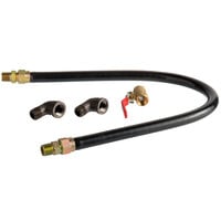 Regency 36 inch Stationary Gas Connector Hose Kit with 2 Elbows and Full Port Valve - 1/2 inch