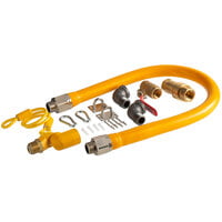 Regency 36 inch Mobile Gas Connector Hose Kit with 2 Elbows, Full Port Valve, Restraining Device, Quick Disconnect, and Swivel Connector - 3/4 inch