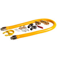 Regency 48 inch Mobile Gas Connector Hose Kit with 2 Elbows, Full Port Valve, Restraining Device, and Quick Disconnect - 3/4 inch