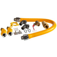 Regency 36 inch Mobile Gas Connector Hose Kit with 2 Elbows, Full Port Valve, Restraining Device, Quick Disconnect, and 2 Swivel Connectors - 1 inch