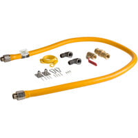 Regency 72 inch Mobile Gas Connector Hose Kit with 2 Elbows, Full Port Valve, Restraining Device, and Quick Disconnect - 3/4 inch