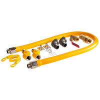 Regency 48 inch Mobile Gas Connector Hose Kit with 2 Elbows, Full Port Valve, Restraining Device, Quick Disconnect, and 2 Swivel Connectors - 3/4 inch