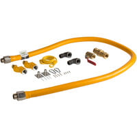 Regency 72 inch Mobile Gas Connector Hose Kit with 2 Elbows, Full Port Valve, Restraining Device, Quick Disconnect, and 2 Swivel Connectors - 3/4 inch