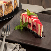 Pellman 60 oz. 9 inch Pre-Cut Strawberry Swirl Cheesecake