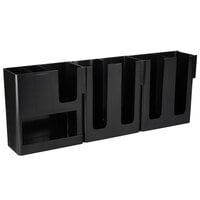 Choice Black 8-Section Countertop Cup, Lid and Napkin Organizer