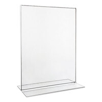 Universal UNV76864 8 1/2 inch x 11 inch Clear Vertical 2-Sided T-Style Freestanding Frame   - 2/Pack