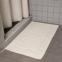 Oxford Vicenza Avorio 21 inch x 36 inch 100% Ringspun Combed Cotton Bath Mat with Dobby Border 12 lb. - 48/Case