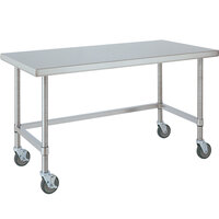 14 Gauge Metro MWT309US 30 inch x 96 inch HD Super Open Base Stainless Steel Mobile Work Table