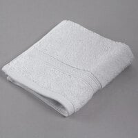 Oxford Vicenza Bianco 13" x 13" 100% Ringspun Combed Cotton Wash Cloth with Dobby Border 1.8 lb.