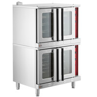 Cooking Performance Group FEC-200-BK Double Deck Standard Depth Full Size Electric Convection Oven - 208V, 1 Phase, 23 kW