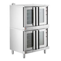 Cooking Performance Group FEC-200-BK Double Deck Standard Depth Full Size Electric Convection Oven - 208V, 1 Phase, 23 kW