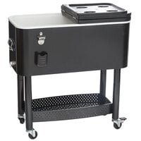 Choice 65 Qt. Black Beverage Cooler Cart - 31 1/8 inch x 15 3/8 inch x 32 11/16 inch
