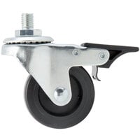 Choice 2 1/2 inch Swivel Caster with Brake for Choice Beverage Cooler Carts - With Brake