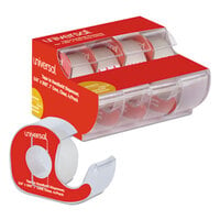 Universal UNV83504 3/4" x 300" Clear Write-On Invisible Tape with Handheld Dispenser - 4/Pack