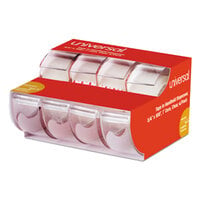 Universal UNV83504 3/4 inch x 300 inch Clear Write-On Invisible Tape with Handheld Dispenser - 4/Pack