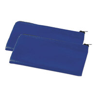 Universal UNV69020 11 inch x 6 inch Blue Leatherette Zippered Bank Wallet   - 2/Pack