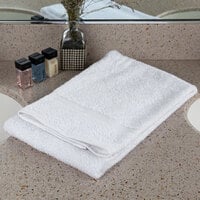 Oxford Bronze 24 inch x 48 inch 100% Open End Cotton Bath Towel with Cam Border 8 lb. - 12/Pack