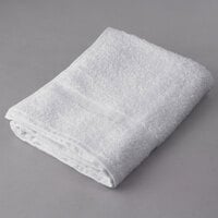 Oxford Silver 24 x 50 White Open End Cotton / Poly Bath Towel 10 lb. -  120/Case