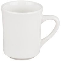 Acopa 8 oz. Customizable Ivory (American White) Rolled Edge Stoneware Mug - 36/Case