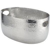 American Metalcraft ATHS10 Silver Hammered Aluminum Beverage Tub - 15 inch x 10 3/4 inch x 7 1/4 inch