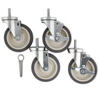 Beverage-Air 61C01-014D-01 Equivalent 5" Swivel Stem Casters - 4/Set