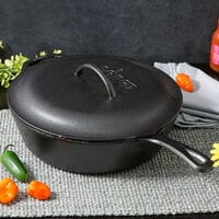 Lodge L10DSK3 12 inch Pre-Seasoned Cast Iron Deep Skillet with Cover