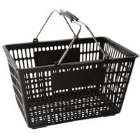 Regency Black 18 11/16" x 12 3/8" Plastic Grocery Market Shopping Basket