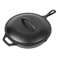 Lodge L8GP3 10 1/4 inch Pre-Seasoned Cast Iron Grill Pan with Cover