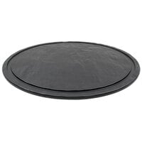Tablecraft MGC13 Frostone 13 inch Round Faux Slate Melamine Display Tray with Channel