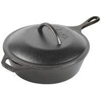 Lodge L8DSK3 10 1/4 inch Pre-Seasoned Cast Iron Deep Skillet with Cover