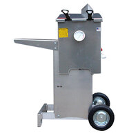 R & V Works FF2-R-AL-ST Aluminum 4 Gallon Liquid Propane Outdoor Cajun Deep Fryer with Stand - 90,000 BTU