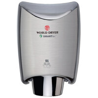 World Dryer K-972A2 SMARTdri Polished Stainless Steel Surface-Mounted Hand Dryer - 110-120V, 1200W
