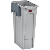 Rubbermaid 2007913 Slim Jim 1-Stream Rectangular Recycling Station Kit with Open Lid