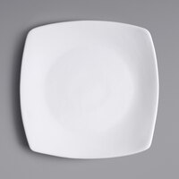 Acopa 8 3/4 inch Bright White Square Porcelain Coupe Plate - 24/Case