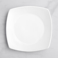Acopa 11 inch Bright White Square Porcelain Coupe Plate - 12/Case
