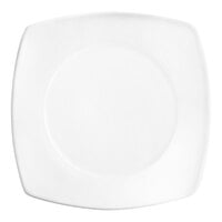 Acopa 11" Bright White Square Porcelain Coupe Plate - 12/Case