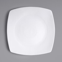 Acopa 12" Bright White Square Porcelain Coupe Plate - 12/Case