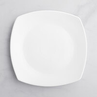 Acopa 12 inch Bright White Square Porcelain Coupe Plate - 12/Case