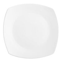 Acopa 12" Bright White Square Porcelain Coupe Plate - 12/Case